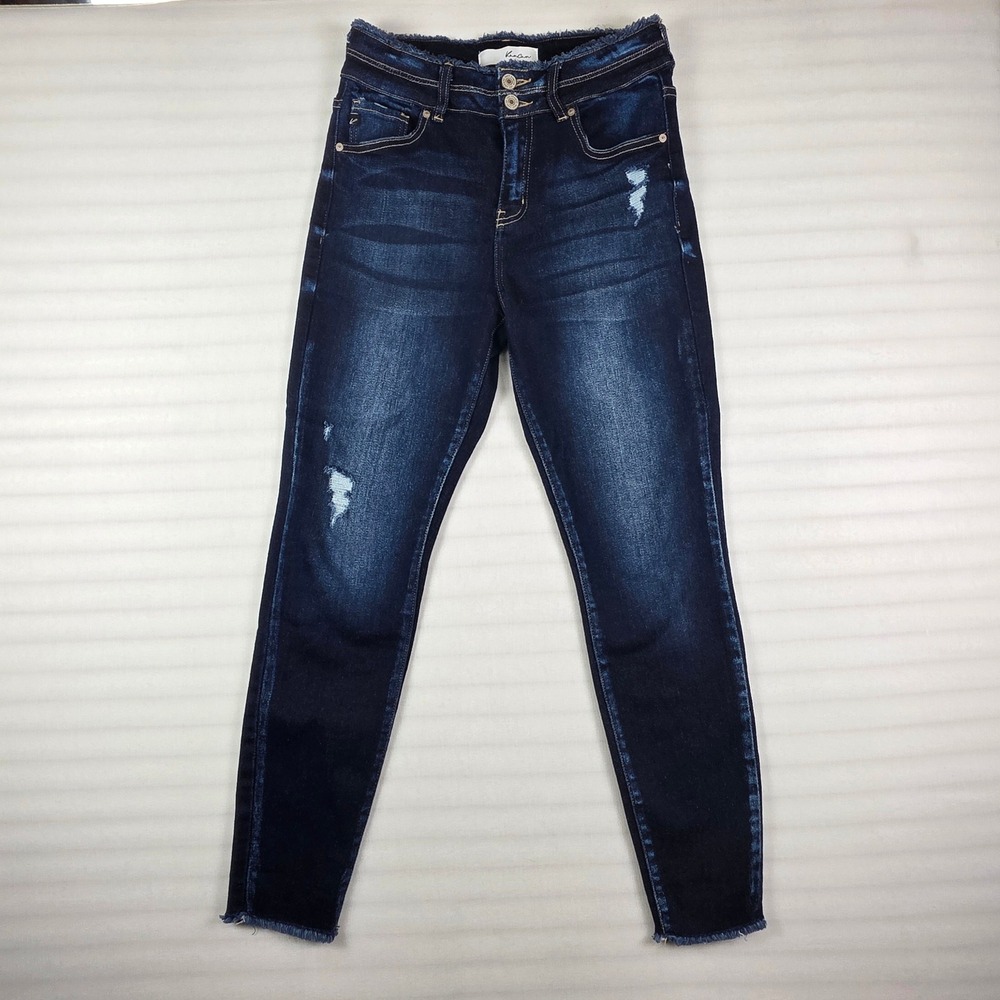KanCan High Rise Skinny Jeans Womens 28 Dark Wash Distressed Grunge Y2K Denim